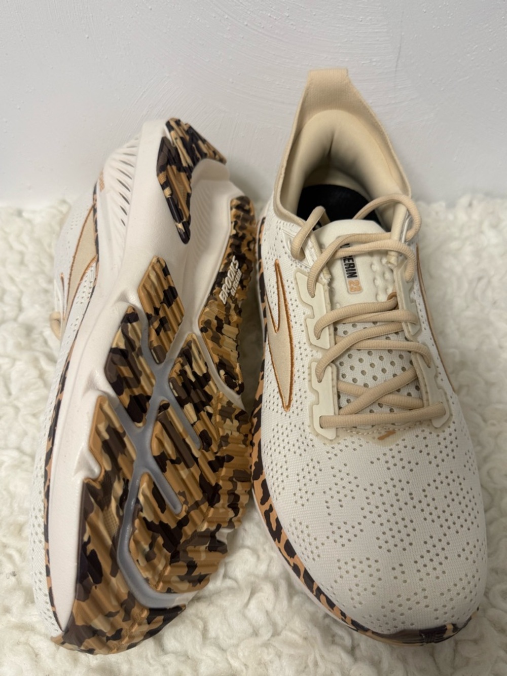 Brooks Women’s Running Shoes - Beige with Leopard Accent - Picture 6 of 8
